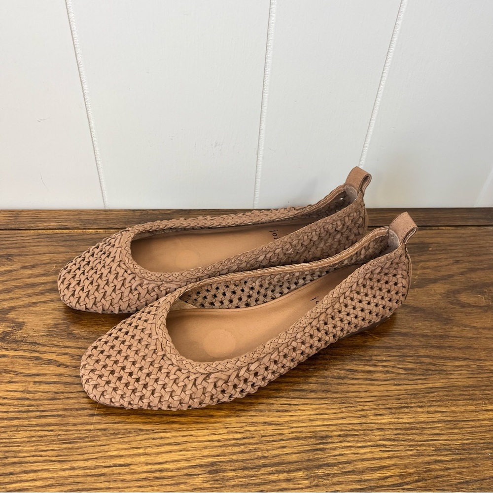 Joie Leather Tan Woven Flats size 8.5